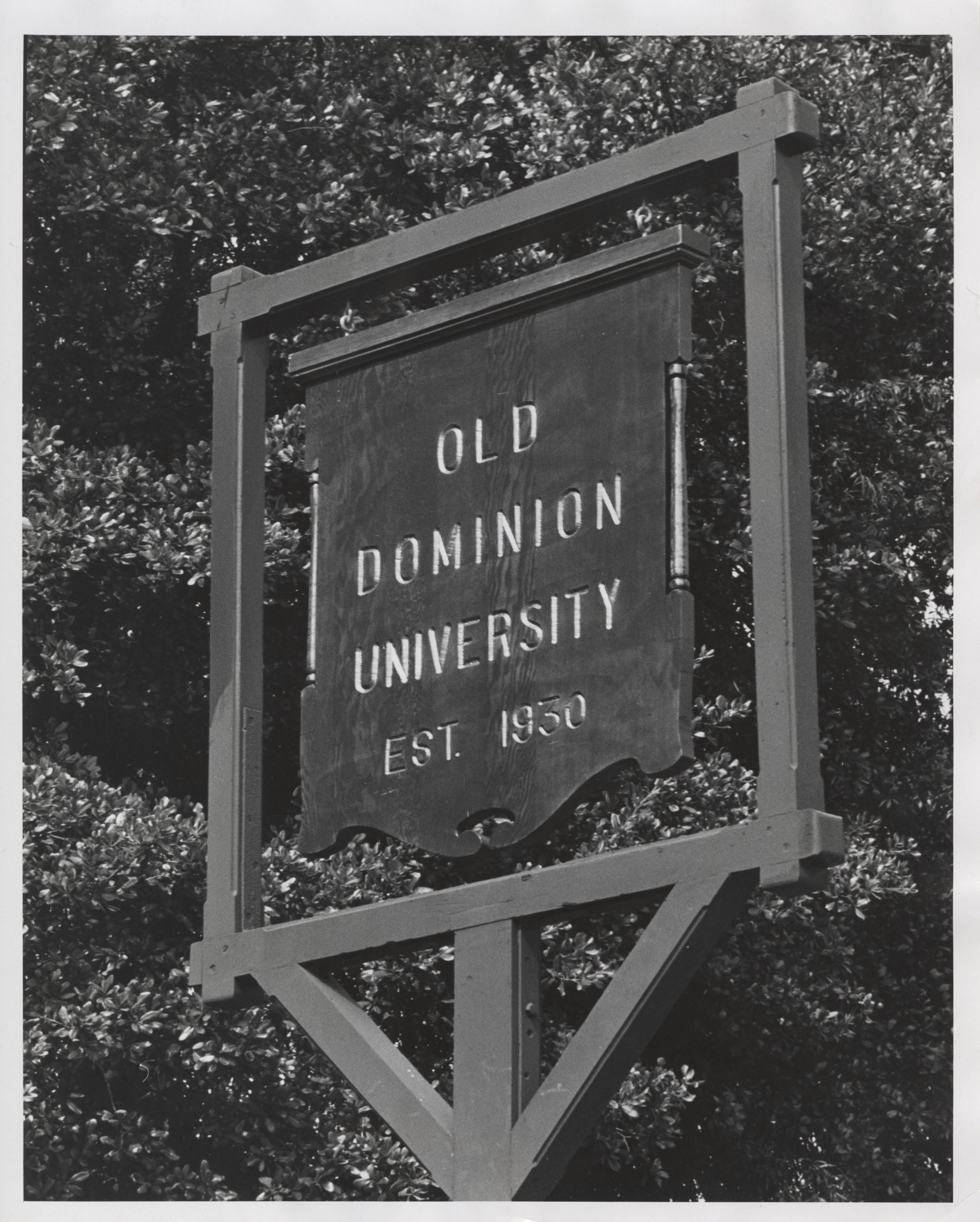 Old Dominion University sign, 1970s 