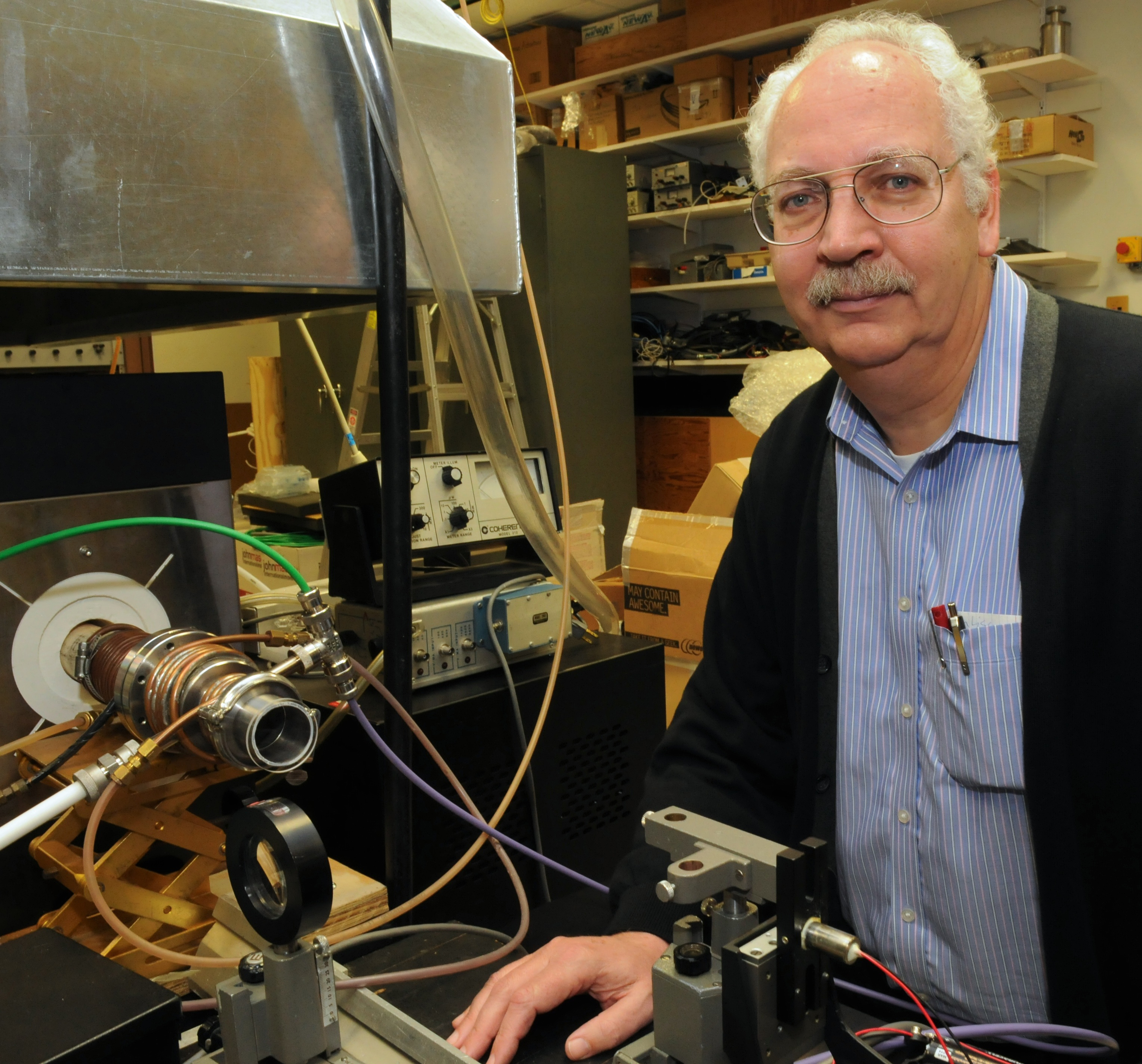 Picture shows ODU's Peter Bernath in a chemistry lab