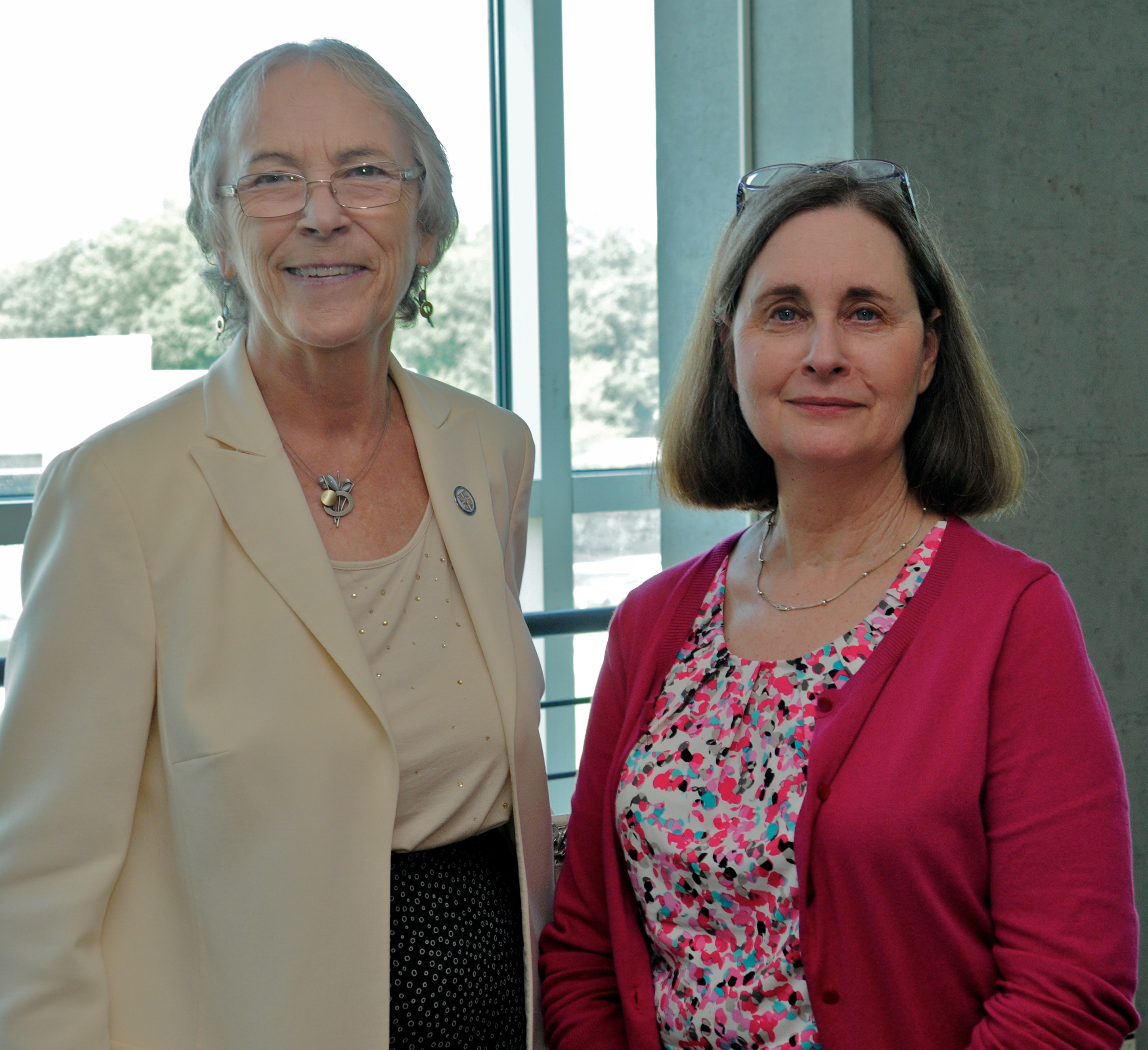 photo of ODU provost Carol Simpson with Virginia o'Herron at the later's retirement party