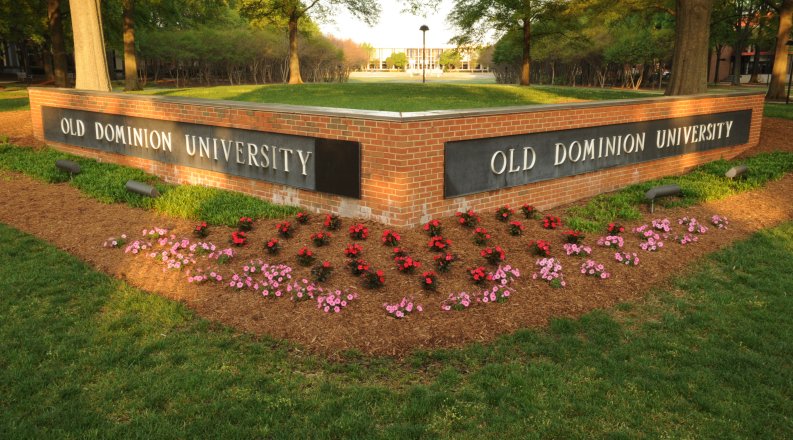 Brick sign that reads Old Dominion University