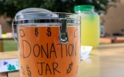 A donation jar
