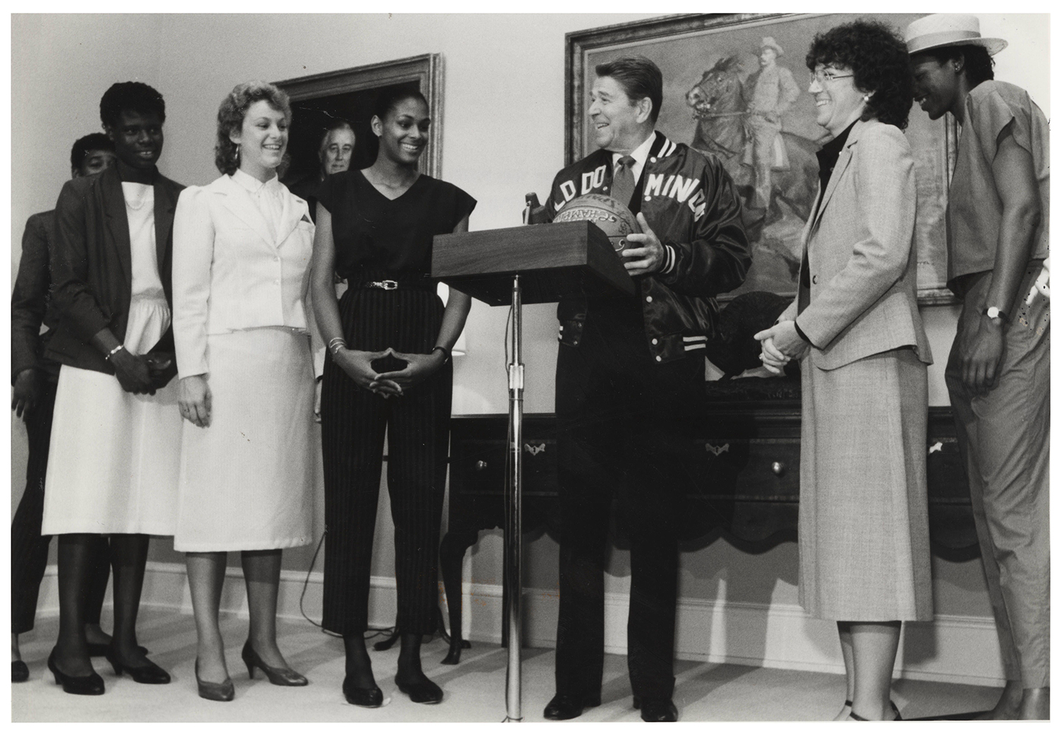 Lady Monarchs With President Reagan, 1985