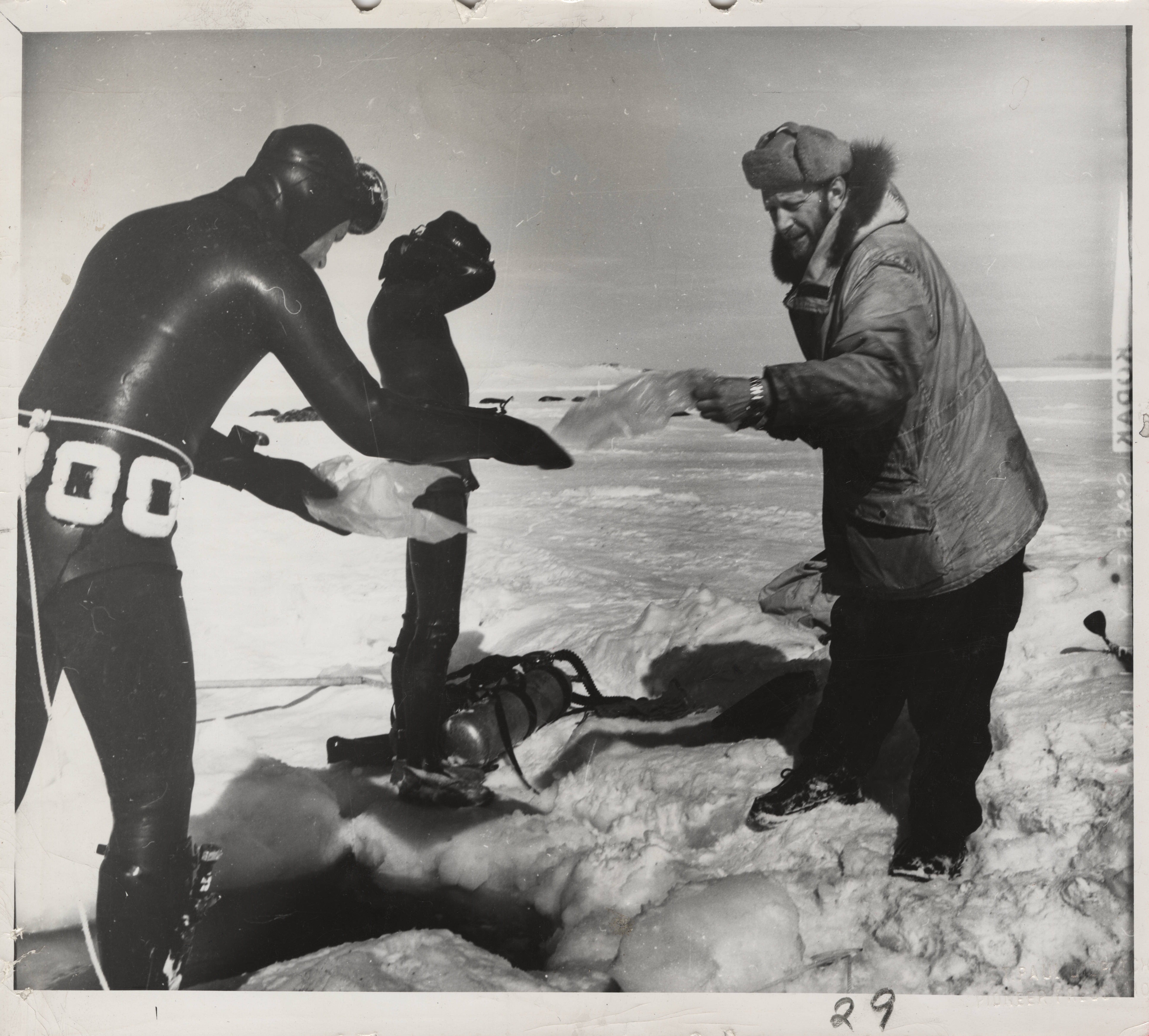 Preparing for Antarctic Dive, January 1965