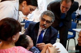 Dr. Mohammad Ali Jawad examines a patient during a recent trip to Colombia.