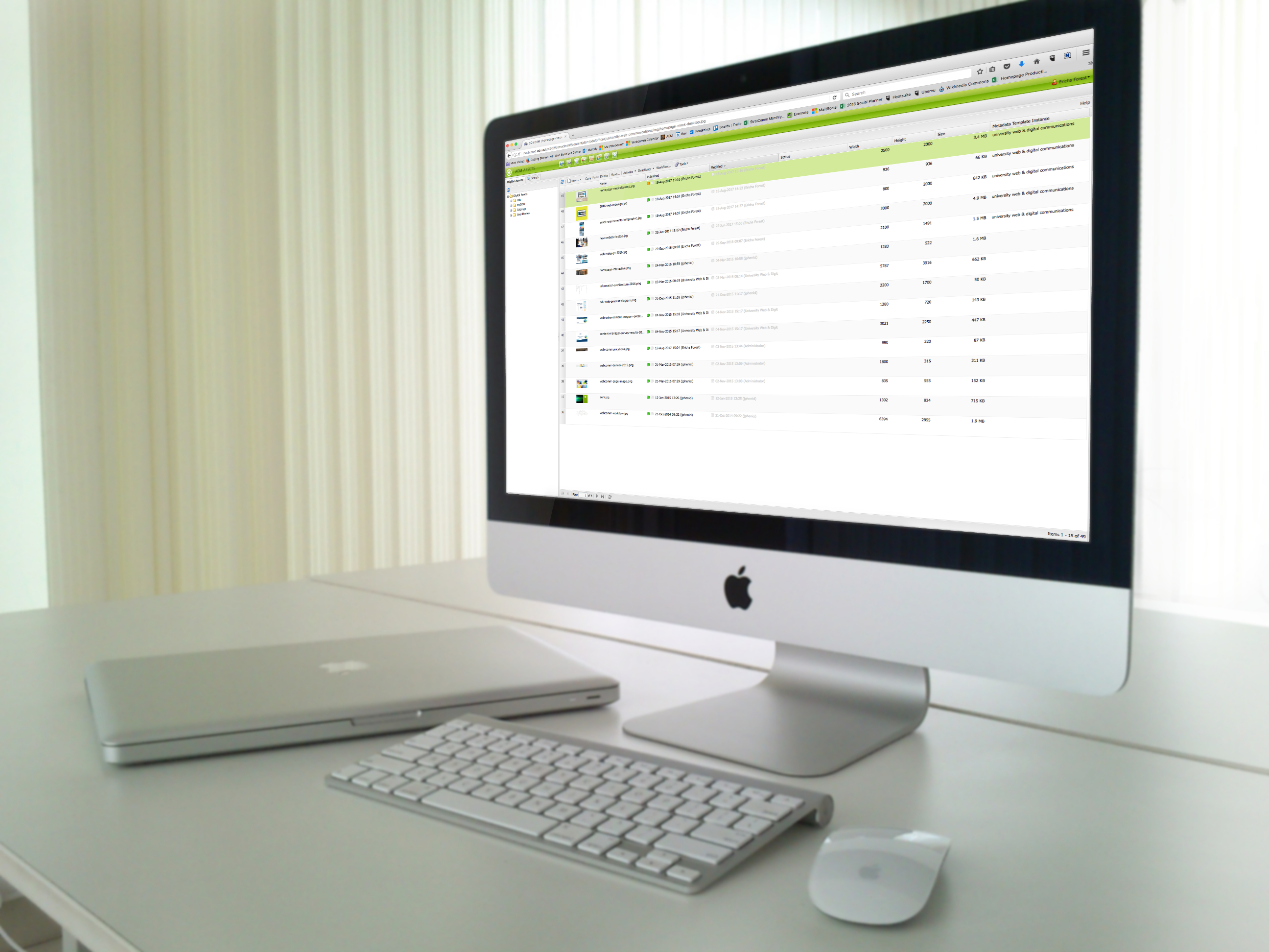 Asset example on iMac Asset example on iMac