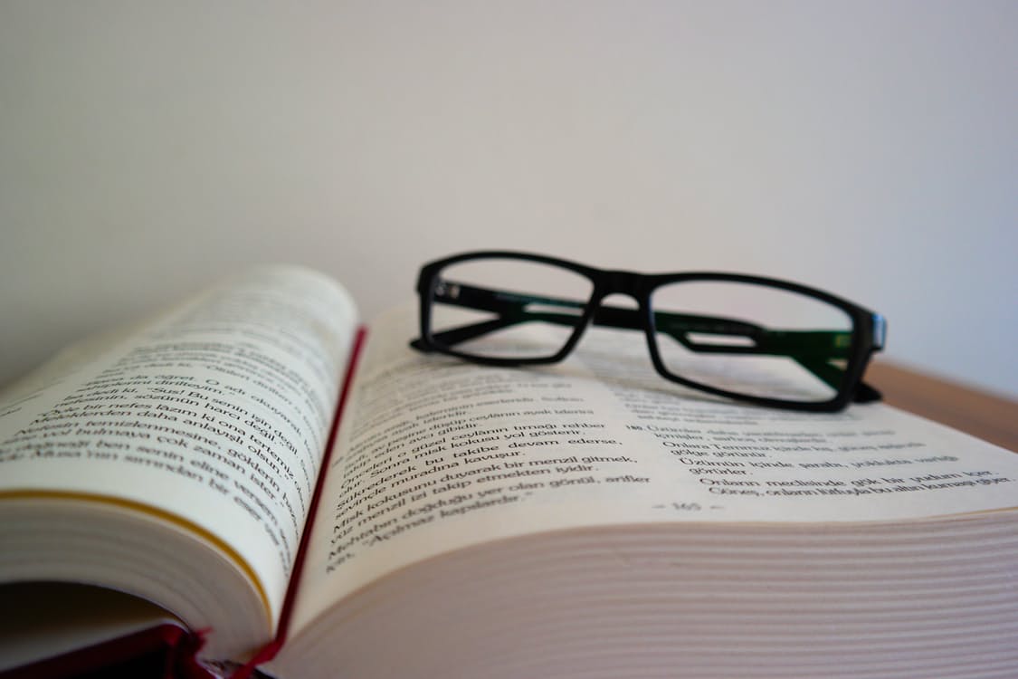 Glasses and Book