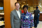President and Mrs. Broderick hosted the Faculty/Staff Holiday Reception on Dec. 18. More than 700 guests came to Broderick Dining Commons to help celebrate the upcoming holiday. Photos Chuck Thomas/ODU