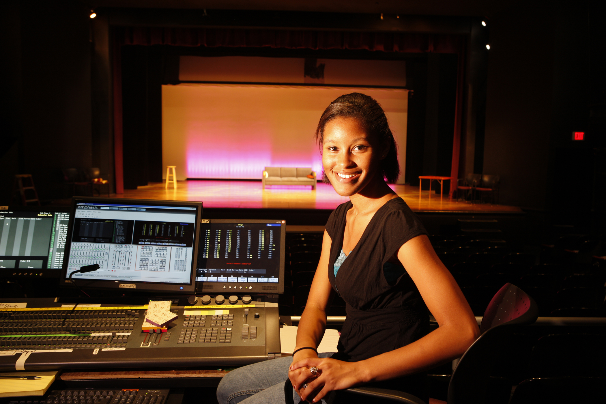 Student Helps with Sound and Lights 