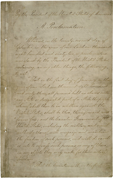Photo of the Emancipation Proclamation