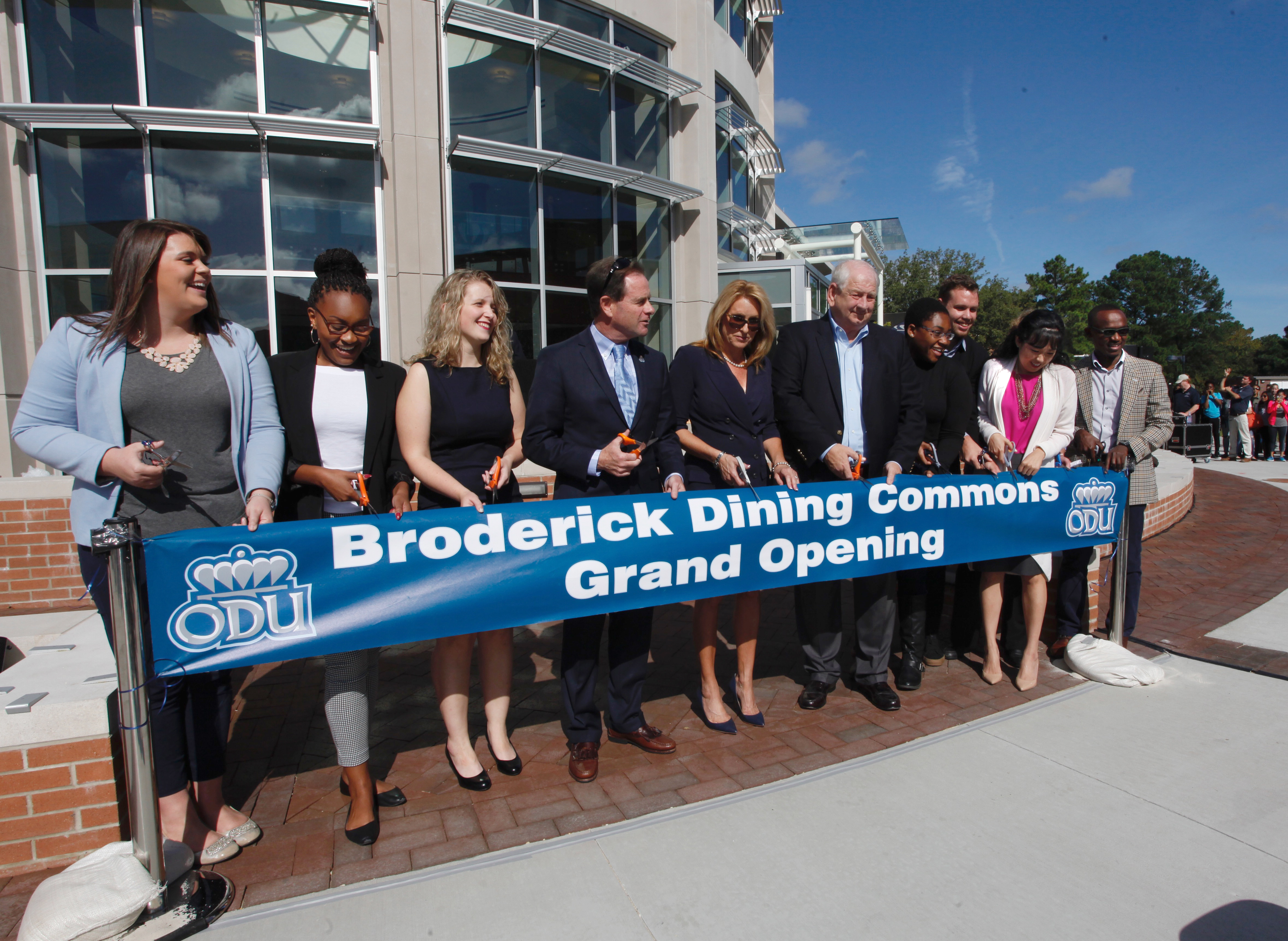 ribbon cutting of Broderick Dining Commons