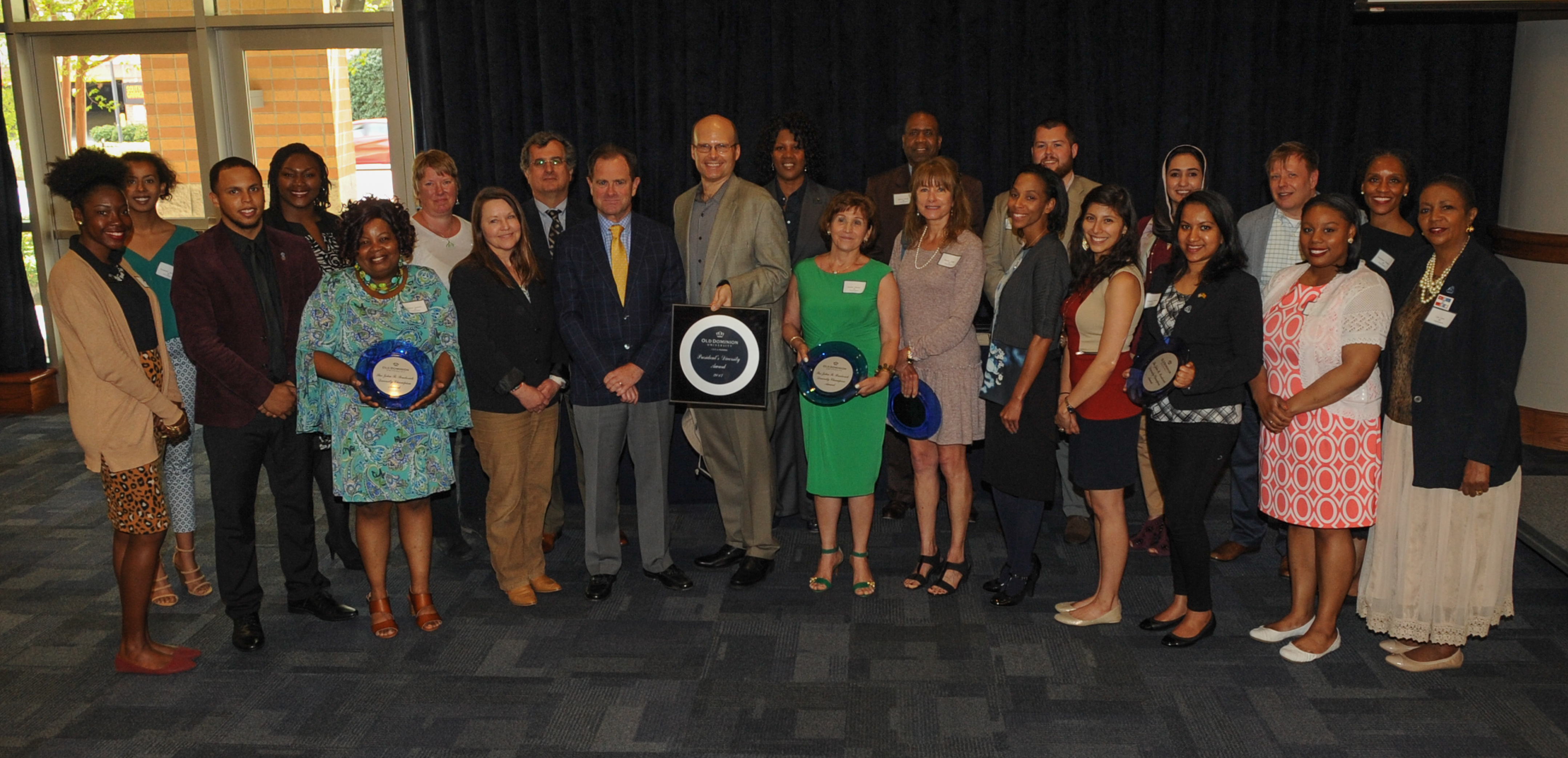 photo of Eleven members of the Old Dominion University community were recently presented with President John R. Broderick Diversity Champion Awards,