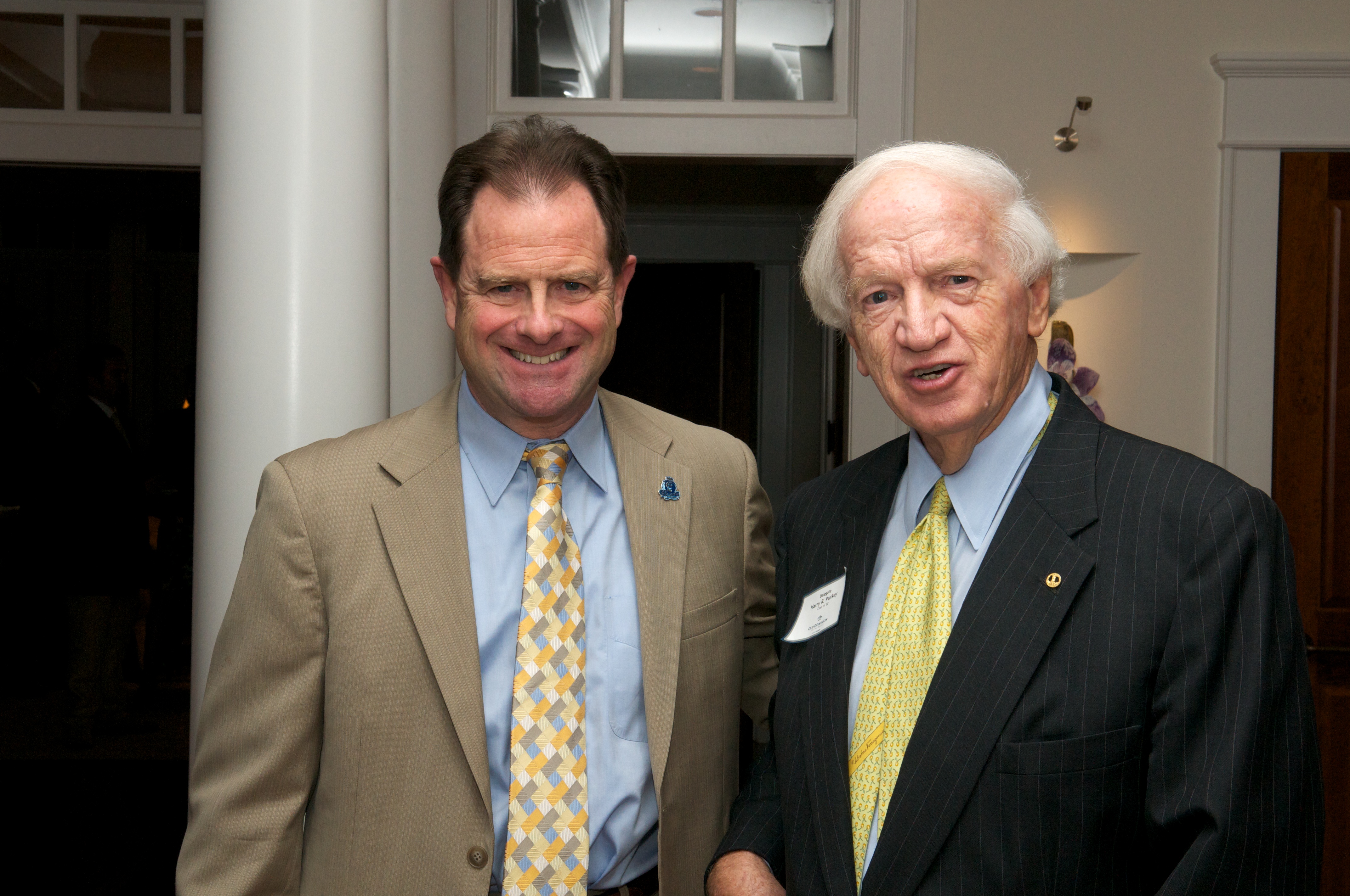 Photo of President John R. Broderick and Harry "Bob" Purkey, former Virginia delegate and ODU alumnus.