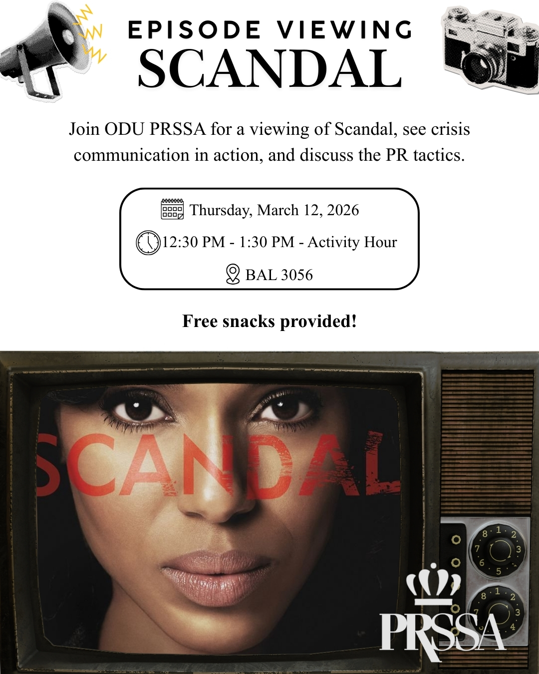 PRSSA Scandal Viewing | Old Dominion University