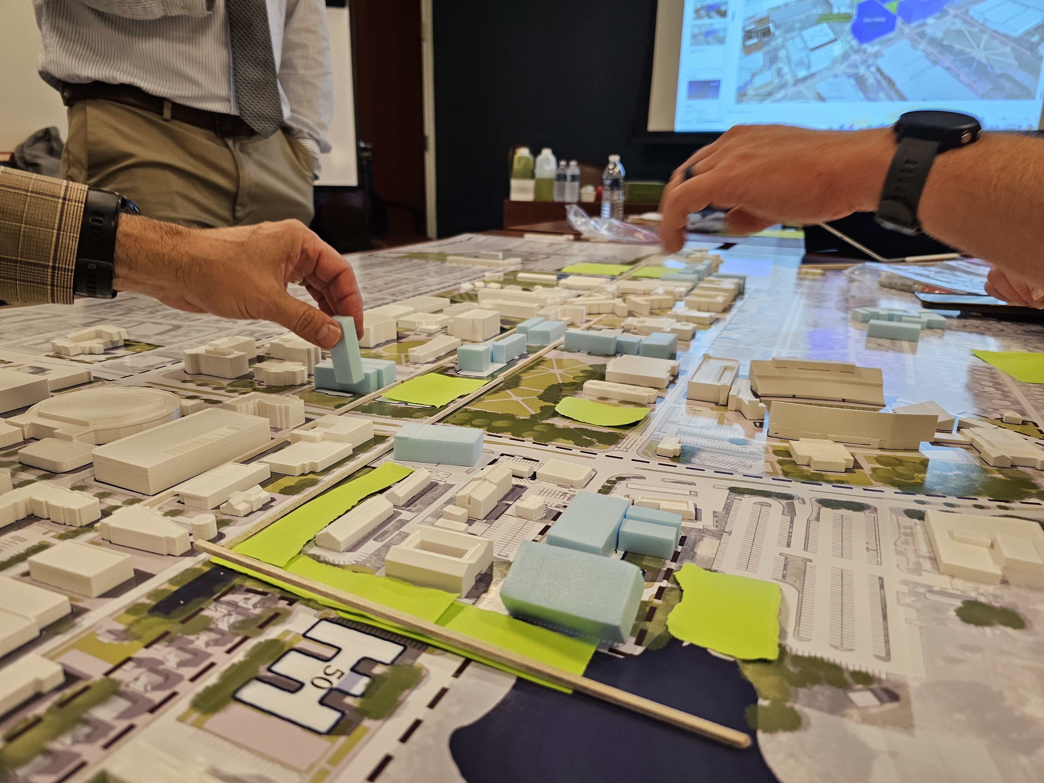 model of ODU campus on a tabletop map