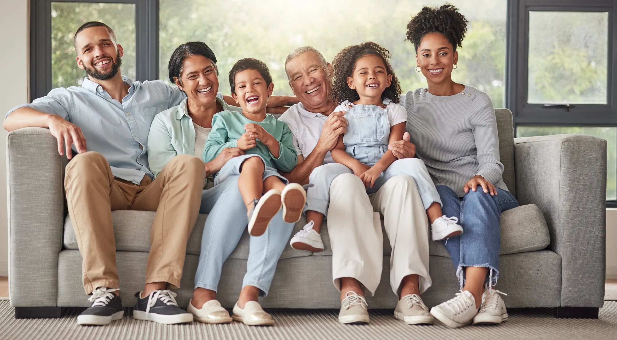 Multi generations on couch