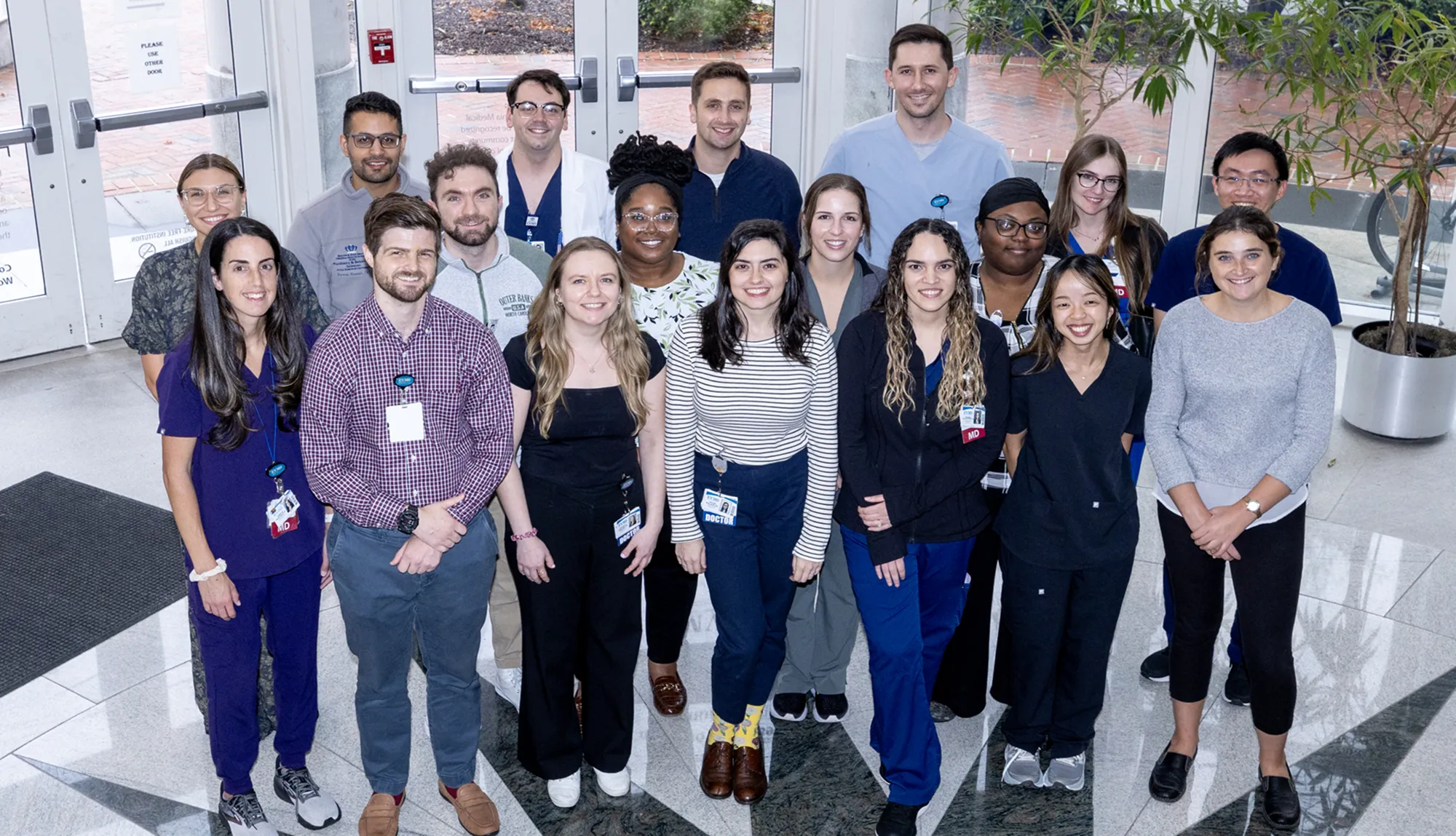 Group shot of psychiatry residents smiling at the camera