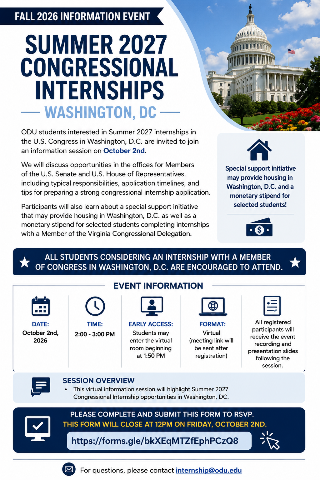 Oct 2 2026 Summer 2027 Internship Event