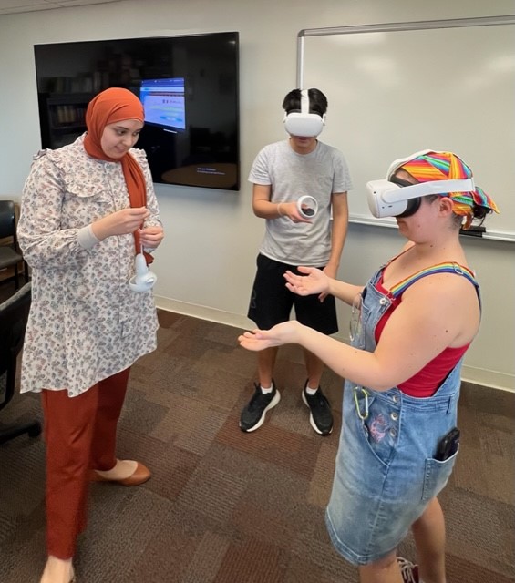 Ayat Yousef in language lab