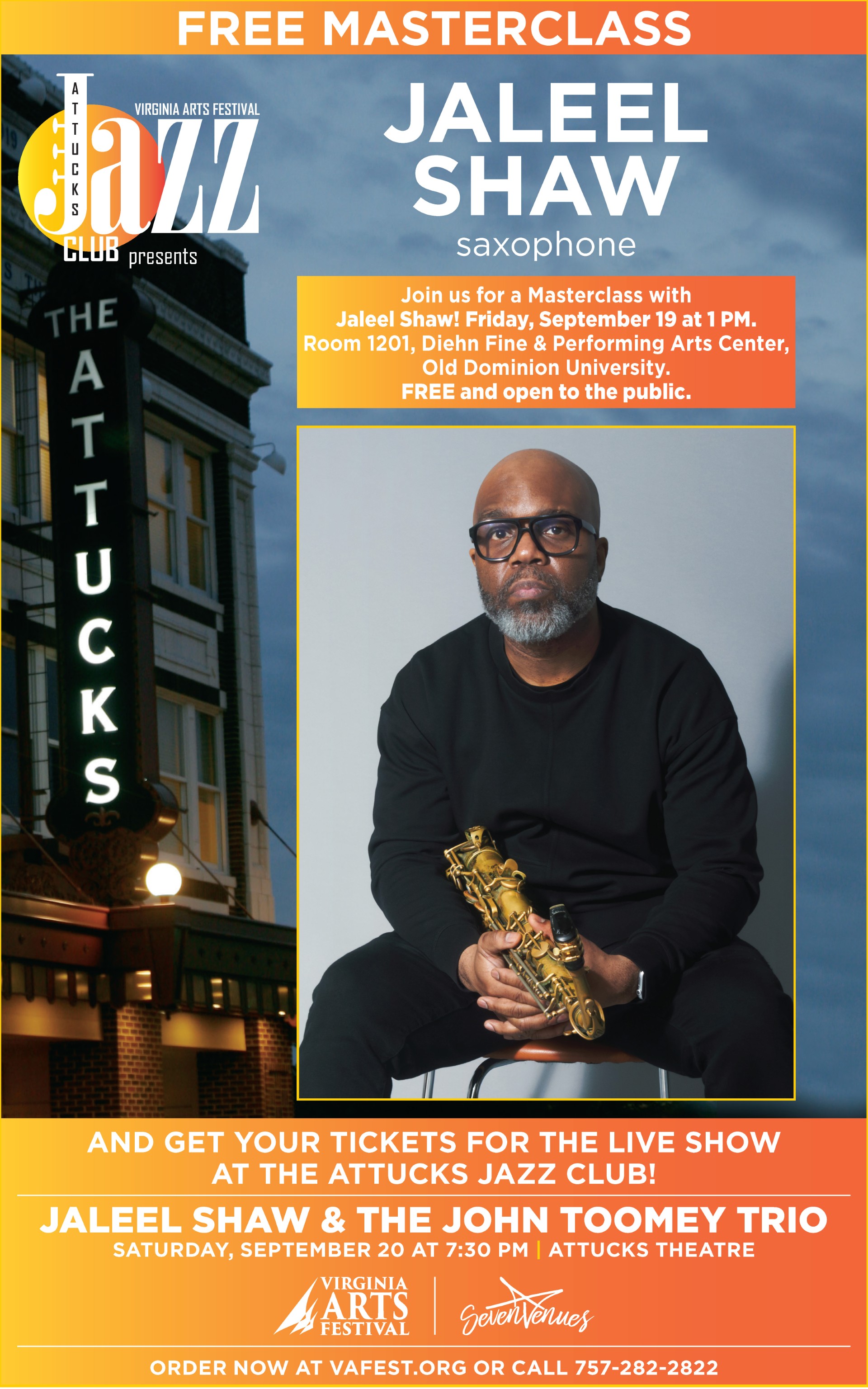 Jaleel Shaw Masterclass Flyer