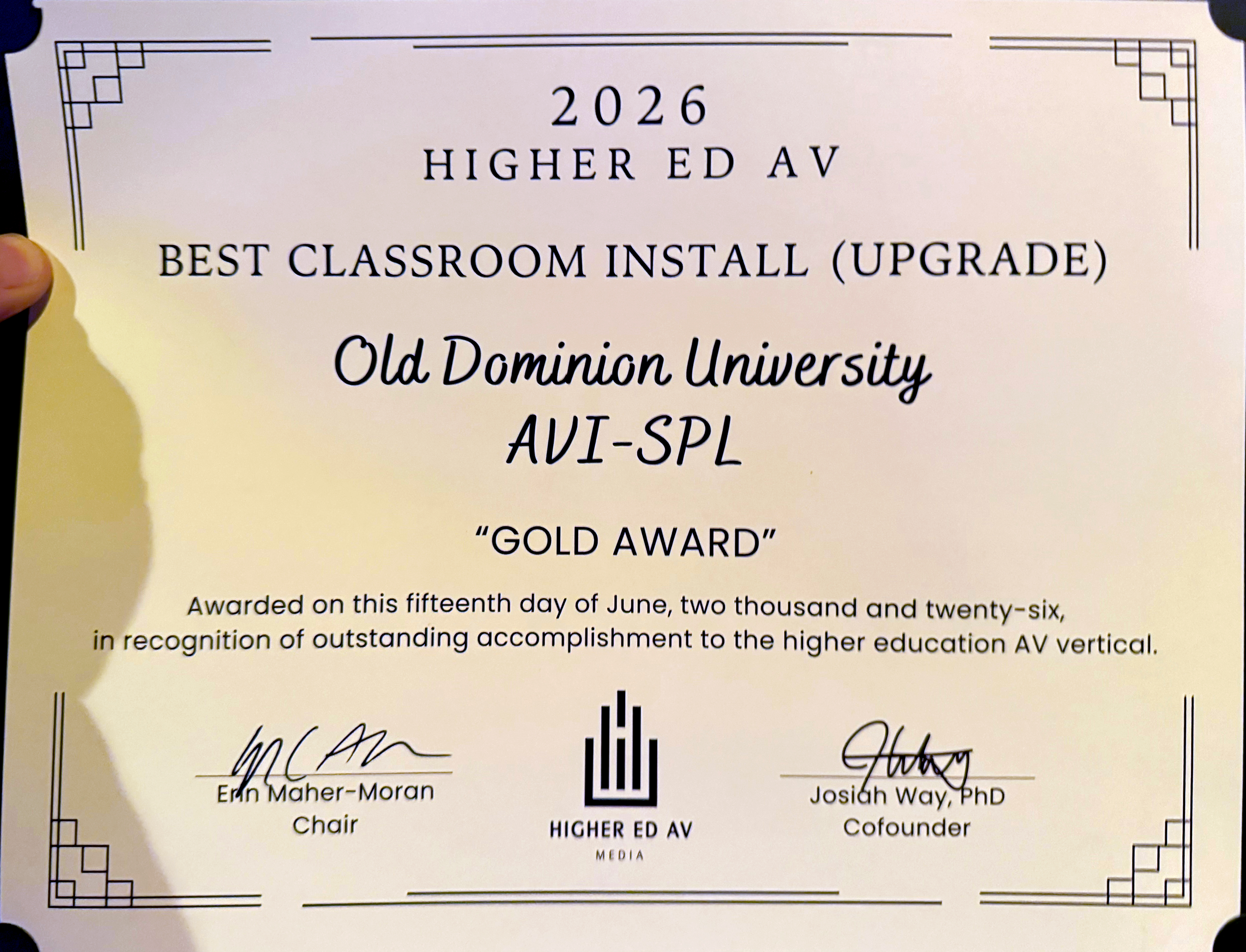 Technology Classroom Gold Award 2026