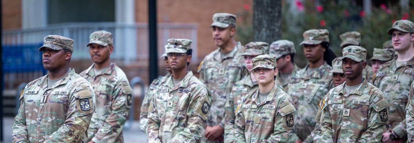Men and women in uniform.