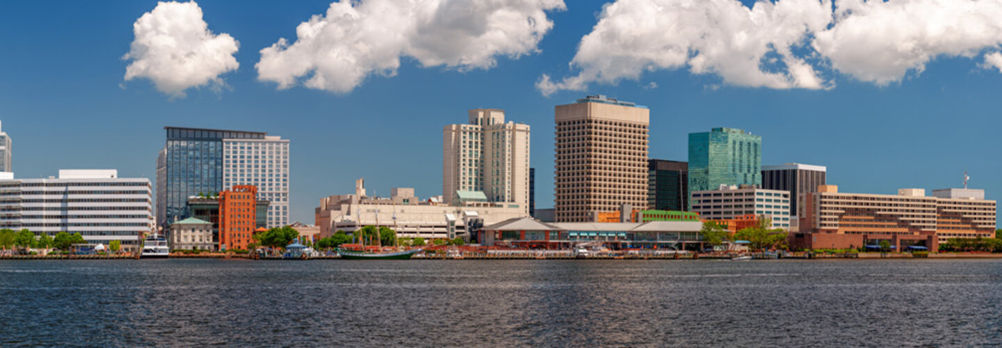 Norfolk, Virginia, downtown on the Elizabeth River