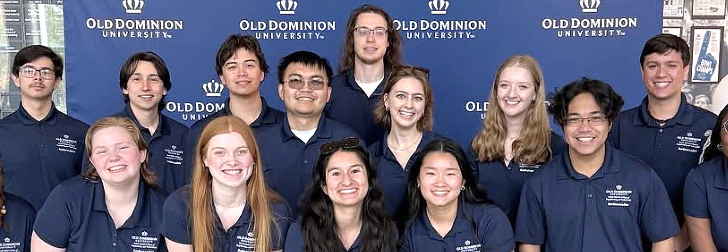 Group of ODU Engineering Ambassador students smiling in photo.