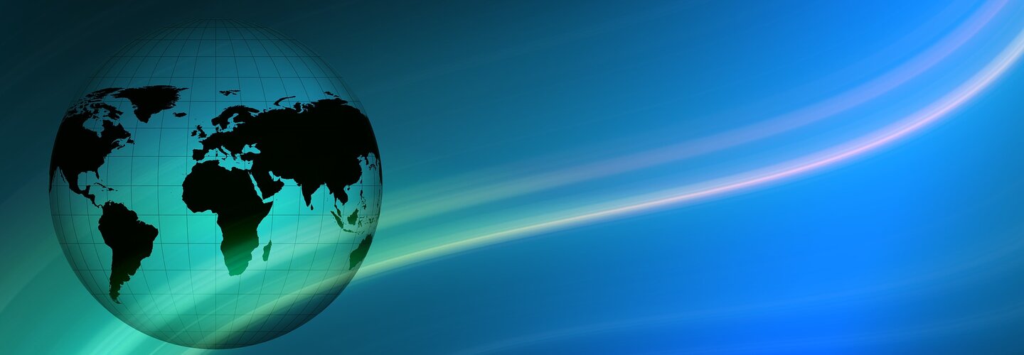 Globe on a blue background