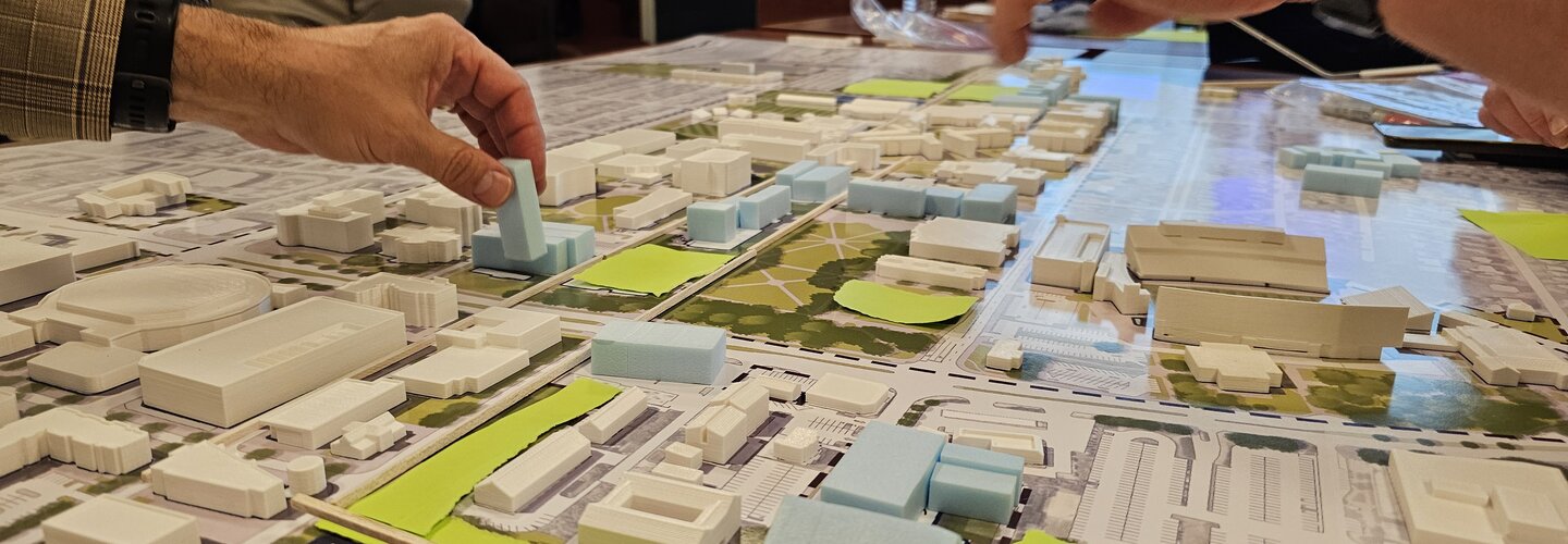 model of ODU campus on a tabletop map