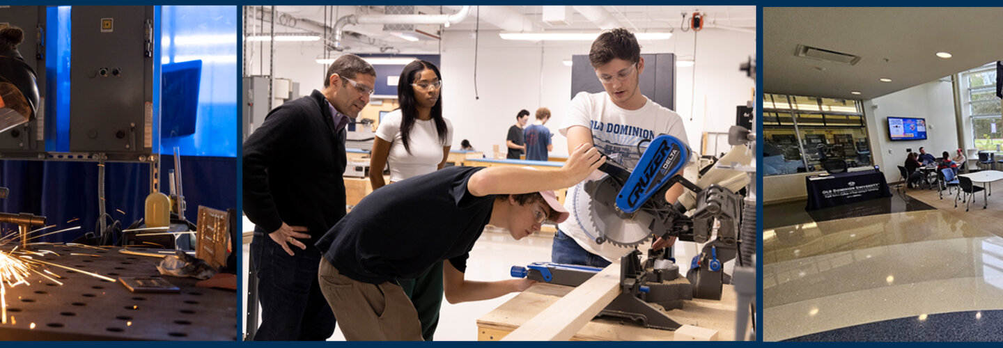 photos of students using resources in the m lab