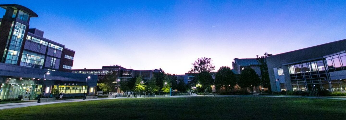 ODU campus at night