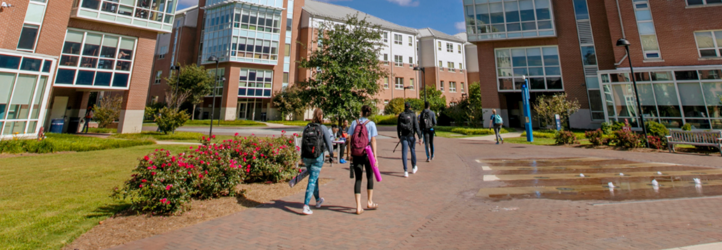 Students walking in quad