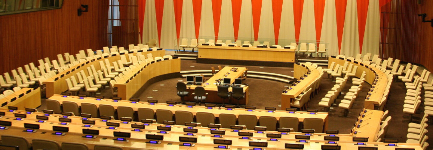 Inside view of UN Economic and Social Council.