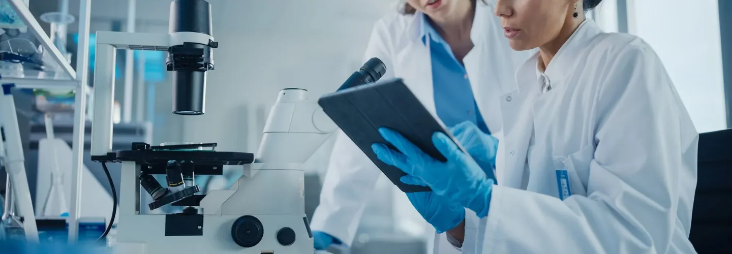 Two female researchers