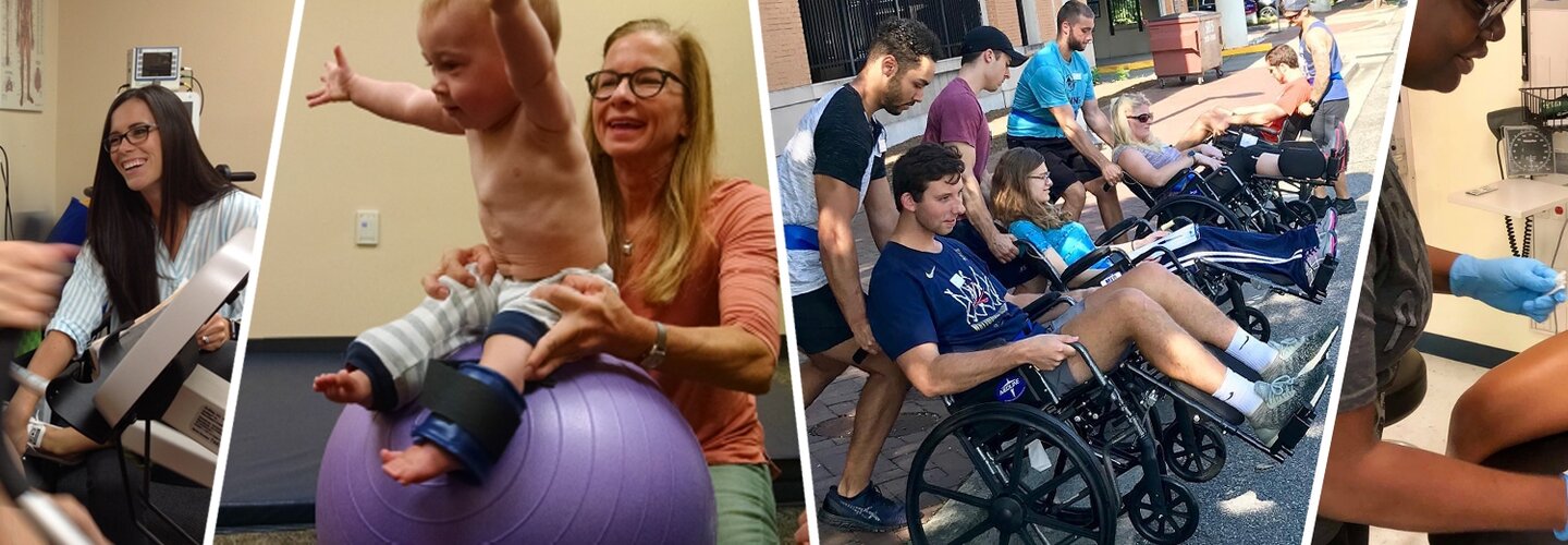 4 panel photo collage for Rehabilitation Sciences header