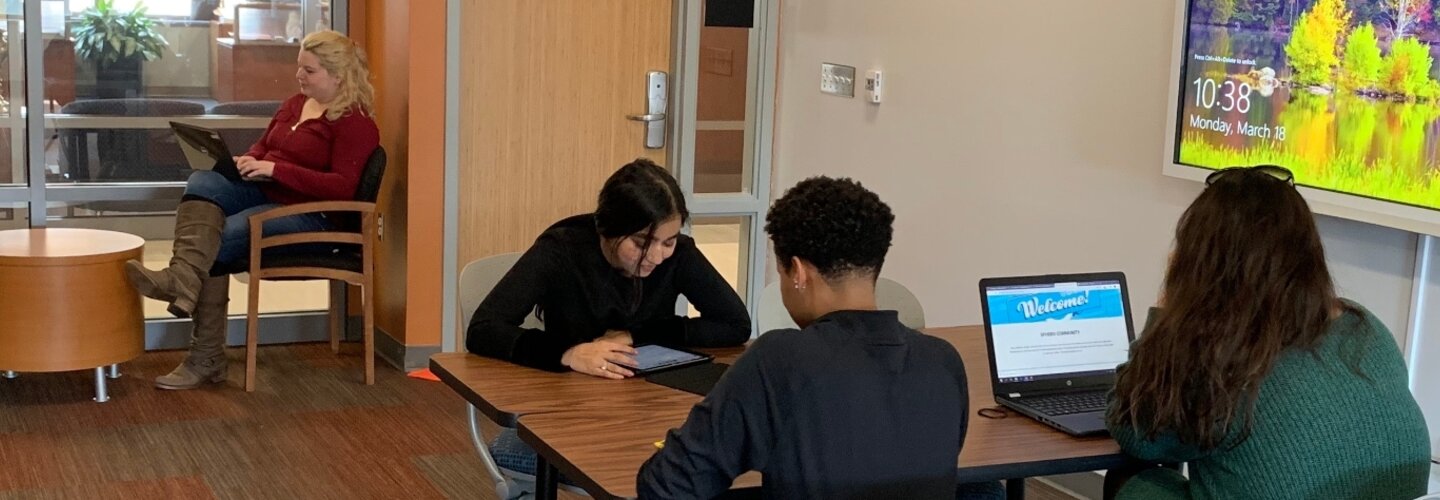 Students inside the Learning Resource Center