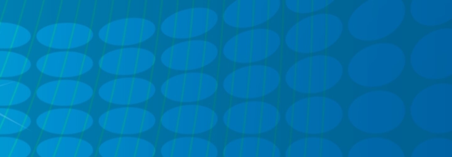 A blue gradient background. 