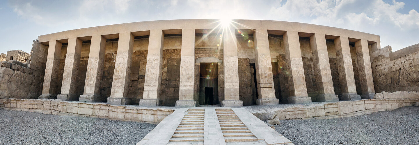 stone columns with a path. 