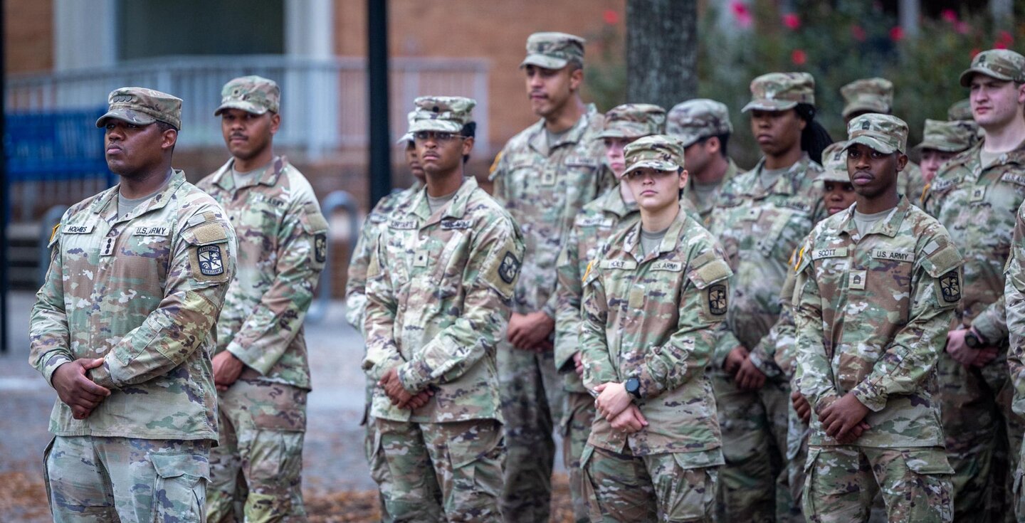 Men and women in uniform.