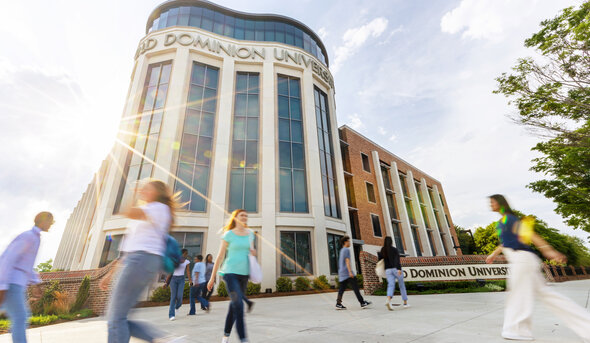 People walking around Darden College of Education and Professional Studies