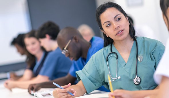 Medical assistants at desk