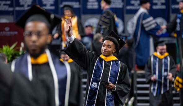 Students at ODU's commencement.