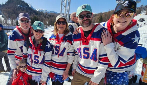 Tess Pleban and her family at the Paralympic Games