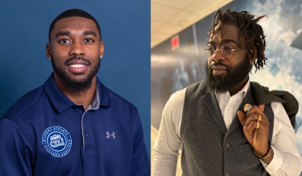 Image shows headshot of Deondre Johnson on left and Clarence Bumpas on right.