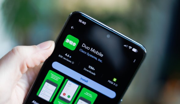 Mobile device ready to download Duo Mobile app