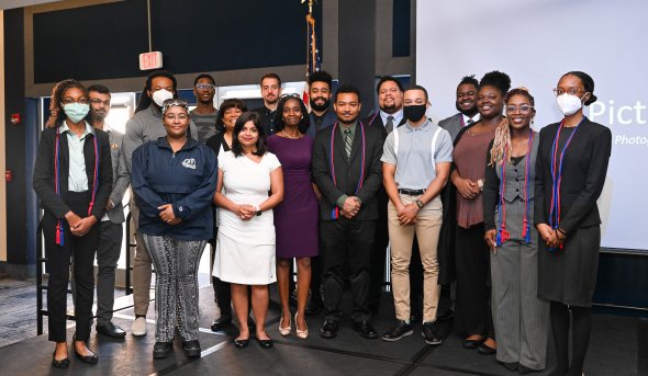 Students at a ceremony