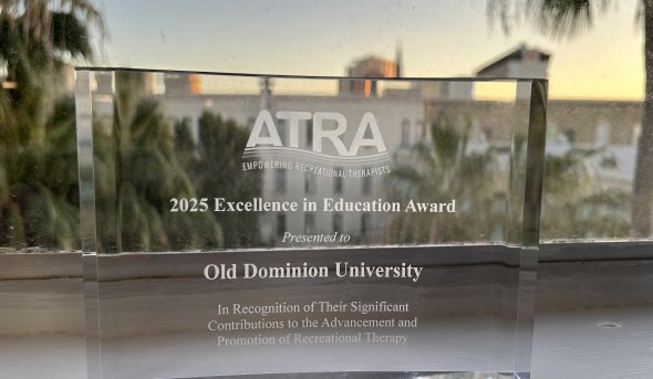 award in front of a window