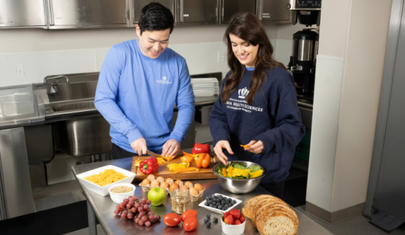 A couple preparing a healthy meal