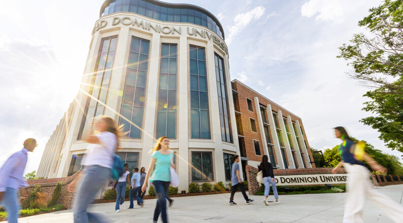 People walking around Darden College of Education and Professional Studies