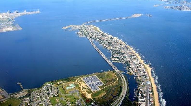 The Hampton Roads Bridge-Tunnel and Ocean View and Willoughb